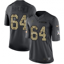 Men's Nike Atlanta Falcons #64 Sean Harlow Limited Black 2016 Salute to Service NFL Jersey