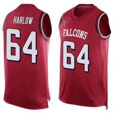 Men's Nike Atlanta Falcons #64 Sean Harlow Limited Red Player Name & Number Tank Top NFL Jersey