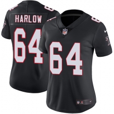 Women's Nike Atlanta Falcons #64 Sean Harlow Black Alternate Vapor Untouchable Limited Player NFL Jersey