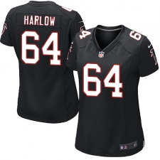 Women's Nike Atlanta Falcons #64 Sean Harlow Game Black Alternate NFL Jersey
