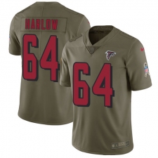Youth Nike Atlanta Falcons #64 Sean Harlow Limited Olive 2017 Salute to Service NFL Jersey