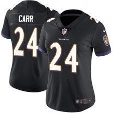 Women's Nike Baltimore Ravens #24 Brandon Carr Elite Black Alternate NFL Jersey