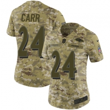 Women's Nike Baltimore Ravens #24 Brandon Carr Limited Camo 2018 Salute to Service NFL Jersey