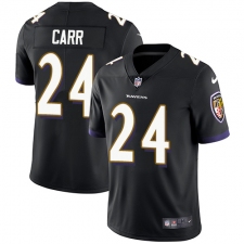Youth Nike Baltimore Ravens #24 Brandon Carr Elite Black Alternate NFL Jersey