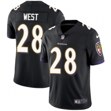 Men's Nike Baltimore Ravens #28 Terrance West Black Alternate Vapor Untouchable Limited Player NFL Jersey