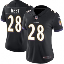 Women's Nike Baltimore Ravens #28 Terrance West Elite Black Alternate NFL Jersey