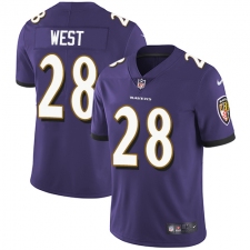 Youth Nike Baltimore Ravens #28 Terrance West Purple Team Color Vapor Untouchable Limited Player NFL Jersey