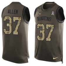 Men's Nike Baltimore Ravens #37 Javorius Allen Limited Green Salute to Service Tank Top NFL Jersey