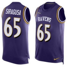 Men's Nike Baltimore Ravens #60 Nico Siragusa Elite Purple Player Name & Number Tank Top NFL Jersey