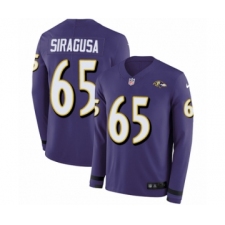 Men's Nike Baltimore Ravens #65 Nico Siragusa Limited Purple Therma Long Sleeve NFL Jersey