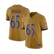 Women's Baltimore Ravens #65 Nico Siragusa Limited Gold Inverted Legend Football Jersey