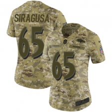 Women's Nike Baltimore Ravens #65 Nico Siragusa Limited Camo 2018 Salute to Service NFL Jersey