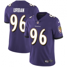 Youth Nike Baltimore Ravens #96 Brent Urban Purple Team Color Vapor Untouchable Limited Player NFL Jersey
