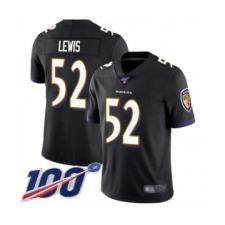 Men's Baltimore Ravens #52 Ray Lewis Black Alternate Vapor Untouchable Limited Player 100th Season Football Jersey