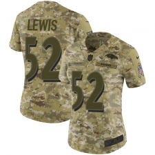 Women's Nike Baltimore Ravens #52 Ray Lewis Limited Camo 2018 Salute to Service NFL Jersey