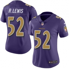 Women's Nike Baltimore Ravens #52 Ray Lewis Limited Purple Rush Vapor Untouchable NFL Jersey
