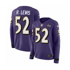 Women's Nike Baltimore Ravens #52 Ray Lewis Limited Purple Therma Long Sleeve NFL Jersey