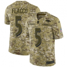 Men's Nike Baltimore Ravens #5 Joe Flacco Limited Camo 2018 Salute to Service NFL Jersey