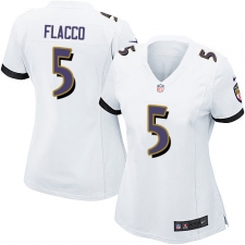 Women's Nike Baltimore Ravens #5 Joe Flacco Game White NFL Jersey