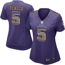 Women's Nike Baltimore Ravens #5 Joe Flacco Limited Purple Strobe NFL Jersey