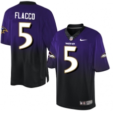 Youth Nike Baltimore Ravens #5 Joe Flacco Elite Purple/Black Fadeaway NFL Jersey