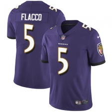 Youth Nike Baltimore Ravens #5 Joe Flacco Purple Team Color Vapor Untouchable Limited Player NFL Jersey