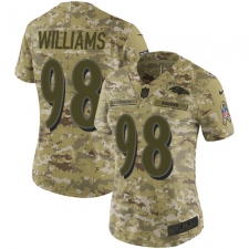 Women's Nike Baltimore Ravens #98 Brandon Williams Limited Camo 2018 Salute to Service NFL Jersey