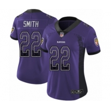 Women's Nike Baltimore Ravens #22 Jimmy Smith Limited Purple Rush Drift Fashion NFL Jersey