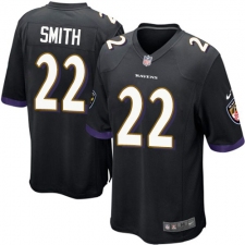 Youth Nike Baltimore Ravens #22 Jimmy Smith Game Black Alternate NFL Jersey