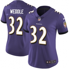 Women's Nike Baltimore Ravens #32 Eric Weddle Elite Purple Team Color NFL Jersey