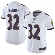 Women's Nike Baltimore Ravens #32 Eric Weddle Elite White NFL Jersey