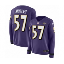 Women's Nike Baltimore Ravens #57 C.J. Mosley Limited Purple Therma Long Sleeve NFL Jersey