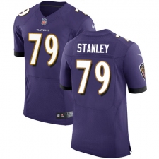 Men's Nike Baltimore Ravens #79 Ronnie Stanley Elite Purple Team Color NFL Jersey
