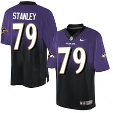 Men's Nike Baltimore Ravens #79 Ronnie Stanley Elite Purple/Black Fadeaway NFL Jersey