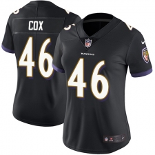 Women's Nike Baltimore Ravens #46 Morgan Cox Elite Black Alternate NFL Jersey