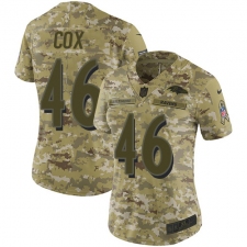 Women's Nike Baltimore Ravens #46 Morgan Cox Limited Camo 2018 Salute to Service NFL Jersey