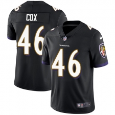 Youth Nike Baltimore Ravens #46 Morgan Cox Black Alternate Vapor Untouchable Limited Player NFL Jersey