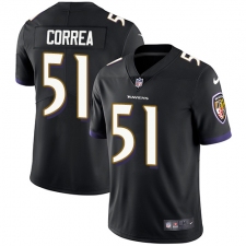 Men's Nike Baltimore Ravens #51 Kamalei Correa Black Alternate Vapor Untouchable Limited Player NFL Jersey