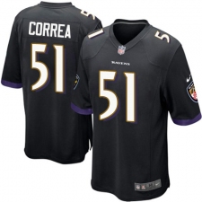 Men's Nike Baltimore Ravens #51 Kamalei Correa Game Black Alternate NFL Jersey