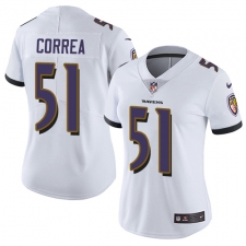 Women's Nike Baltimore Ravens #51 Kamalei Correa Elite White NFL Jersey