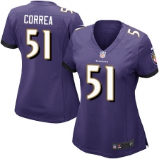 Women's Nike Baltimore Ravens #51 Kamalei Correa Game Purple Team Color NFL Jersey