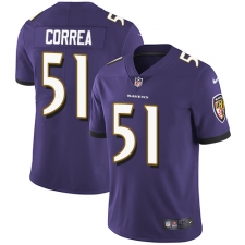 Youth Nike Baltimore Ravens #51 Kamalei Correa Purple Team Color Vapor Untouchable Limited Player NFL Jersey