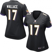 Women's Nike Baltimore Ravens #17 Mike Wallace Game Black Alternate NFL Jersey
