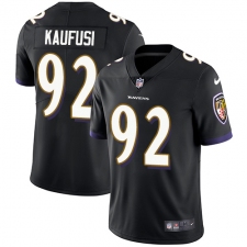 Men's Nike Baltimore Ravens #92 Bronson Kaufusi Black Alternate Vapor Untouchable Limited Player NFL Jersey