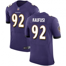 Men's Nike Baltimore Ravens #92 Bronson Kaufusi Elite Purple Team Color NFL Jersey