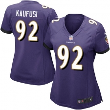 Women's Nike Baltimore Ravens #92 Bronson Kaufusi Game Purple Team Color NFL Jersey