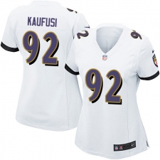 Women's Nike Baltimore Ravens #92 Bronson Kaufusi Game White NFL Jersey