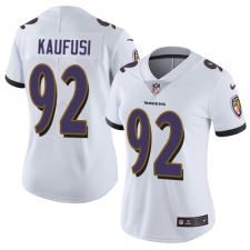 Women's Nike Baltimore Ravens #92 Bronson Kaufusi White Vapor Untouchable Limited Player NFL Jersey