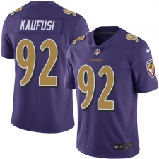Youth Nike Baltimore Ravens #92 Bronson Kaufusi Limited Purple Rush Vapor Untouchable NFL Jersey