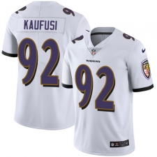 Youth Nike Baltimore Ravens #92 Bronson Kaufusi White Vapor Untouchable Limited Player NFL Jersey